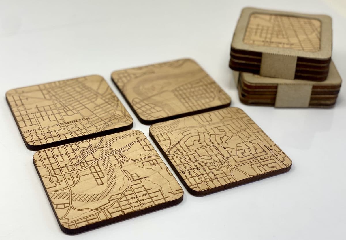 Map Coasters - 4 set