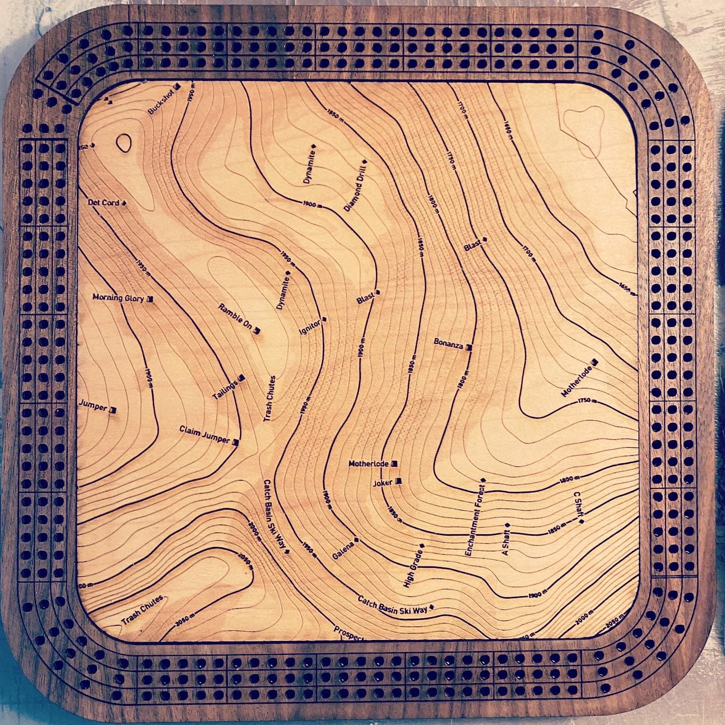 Whitewater Runs Cribbage Board